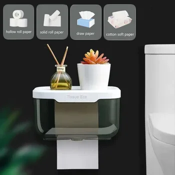 Držač za Papirne Kutije za toaletne ručnika za kupaonicu Zidni Držač za pohranu role papira za telefon, WC S policama Za ručnike Kutije za salvete