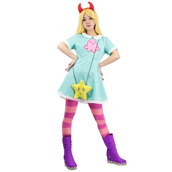 Princeza Zvijezda Leptir Cosplay Kostim Star protiv Sile Zla, Jer Halloween Karnevalska zabava Ženski Kostim Duga Haljina