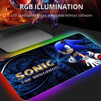 Slatka miš Sonic Veliki Custom RGB Gaming podloga za miša Stolni mat sa cementiranje ruba podloga za miša stolni mat stolni tepih-jež