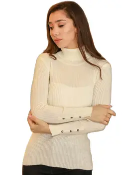 Pulover s visokim ulivni žena Jesen-zima Sezone 2021 Moderan seksi Vruće Svakodnevne ženski pulover od akrilnih tkanina