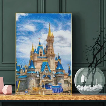 Dvorac Disney 5D DIY Diamond Slikarstvo fantastičan Dvorac Potpuno Novi Trg/Okrugli Инкрустированная Diamond Vez Križem Ukrasne s Javnošću