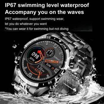 LIGE 2021 Novi čelični remen muški sat IP68 vodootporan sportski fitness tracker sat aktivnost srčani ritam sat za mjerenje krvnog tlaka za muškarce