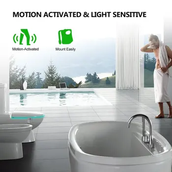 Senzor Wc Lampa Wc Sjedalo LED noćno svjetlo Pokret 8 Boja Inteligentni Automatski Aktivirana napomena: ladica wc Pribor za Kupaonice 1pc