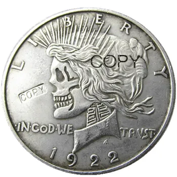 SAD Licem U lice Dva Lica 1893/1922 Dolar Morgan i Dolar Svijeta lubanju zombija kostur Posrebreni fotokopirni kovanice