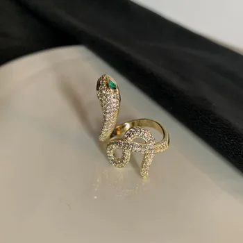 Prsten donje Nakit Prstenje 2021 Trend Djevojka Luksuzno Zlatni Prsten s dijamantom u obliku Zmije Otvoreno Punk-prsten Za žene Vjenčanje college 244