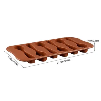 Oblik za tortu Žlica Kalup DIY Čokolade 6 Ćelija Smeđa Kuhinja silica gel Silikon 21x10,5 cm Alat Za Pečenje Čokolade
