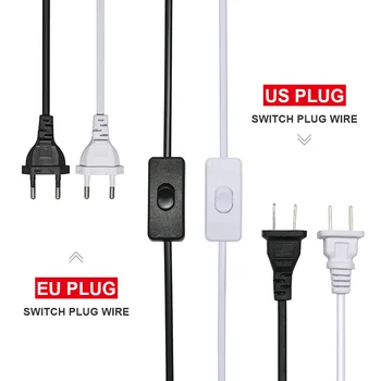 Kvalitetan kabel 2,4 m штекерный kabel s prekidačem двухконтактный штекерный kabel produžni kabel Američki adapter crno-bijeli led kabel