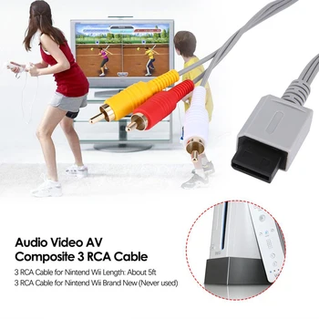 1,8 M/6 METARA 3 RCA Kabel Za Kontroler za Nintendo Wii / Wii U Pozlaćena Audio-Video AV Kabel 480P Kompatibilan S Izlazom Video HDTV