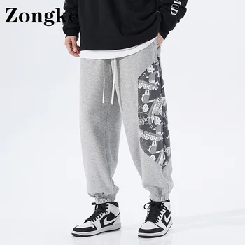 Zongke Crni Kolaž hlače za trčanje Muška odjeća u korejskom stilu Muške Hlače M-4XL 2022 Proljeće Nove akvizicije