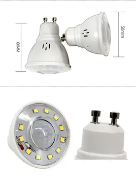 Senzor pokreta GU10 PIR LED Žarulje 3 W 220-240 vac za Stropne Svjetiljke Prolaz, Koridor se Pjesma