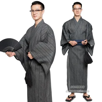 Tradicionalna japanska muški Cool kimono Ogrtač Muški хлопчатобумажный ogrtač Юката Muški ogrtač Kimono Pidžama s pojasom i torbom DH049