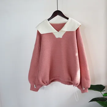 Pulover džemper 2021 zima novi stil slobodan slatki džemper s dugim rukavima za žene jedan