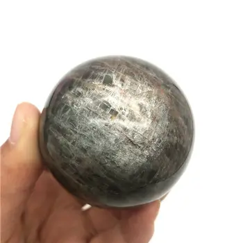 1PC Prirodni Crni Mesečev Kamen Kvarcni Kristal Opseg Polirane Lopte Ljekoviti Dekor Dar Prirodnog kamena i Minerala