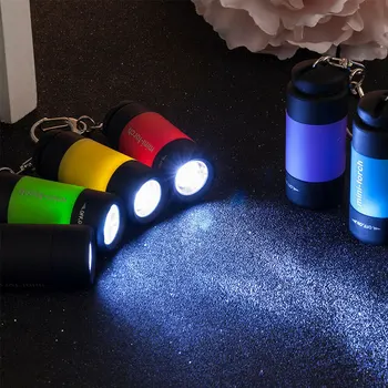 Led Mini Prijenosna Svjetiljka Privjesak Za Ključeve Baklja Na otvorenom Vodootporan Ugrađena Baterija USB Punjiva Marširati Svjetiljka za kampiranje