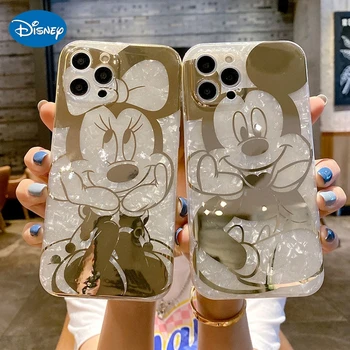 DISNEY Mickey Minnie Mouse Brončana Školjka s uzorkom Torbica za mobilni telefon za iPhone 12 11 Pro Max Sjedalo XS XR X 7 8 Plus Poklon Torbica
