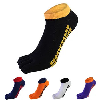 Marke čarape sa pet prstiju Nevidljive Muške čarape za dječake od čistog pamuka sa mrežom Prozračna Šarene kompresija Bez prikazivanja Čarapa na щиколотке s vrhom