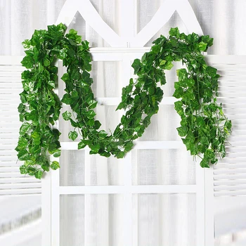 Umjetna biljka Lijana Svilenih Zeleno Lišće Ratana za Dom Dekor Pozadine Zid Lažni Cvijeće Houseplant Vjenčanje Božićni Dekor