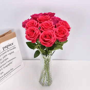 Rose svadbena simulacija cvijet svila cvijet home hotel svadbena dekoracija umjetni cvijet ins postrojenja za proizvodnju vjetra izravna prodaja