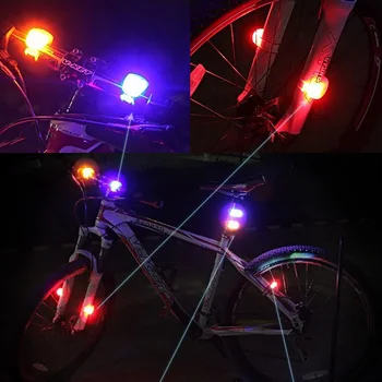 1pc Bicikl Led Svjetla-Bljeskalice Silikonska Glava Prednji Stražnji Kotač Vodootporne Žaruljica Sigurnosnih Zelena svjetla, Stražnja Svjetla Biciklističke Pribor