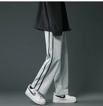 Muške hlače jesensko-zimske novi stil plus baršun fat free zaštitne hlače s tie sportske hlače s tie izravne l