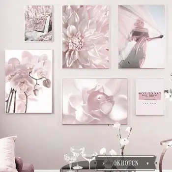 Pink Moljac Orhideja Cvijet Ruže Plakata i grafika Марлевая Žena danas Ne Citati Zid umjetnost Platnu Slikarstvo Skandinavski Krajolik Slike