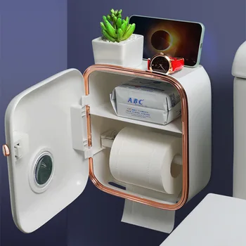 Držač za toaletni papir za toaletne vode Zidni Držač za salvete Za papirnatih ručnika za kupaonicu bez perforacije Držač role potrošačke Toaletni papir
