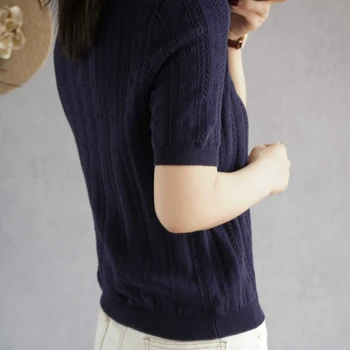 Ženski O-izrez u obliku kratkih rukava koreanska verzija divlje modni šuplji ženski casual vune pletene džemper visoke kvalitete 2020 novi