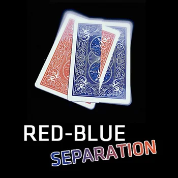 Novi dolazak Crveno-Plavo Podjela Fokusira se na Jedan do Dva Igraće Karte je Lako Napraviti Večernjih Show Ulični Mađioničar Bar