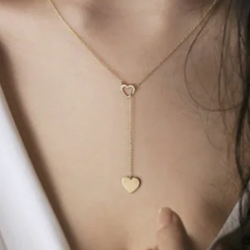 2021 Novi nakit Zlatne boje Ljubavi Srce Duga Ogrlica s ovjes Podesiv lanac Ogrlice za žene Svadbeni nakit Shuttle