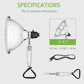 Pvc Lampa S 8,5-Inčnim Aluminijskim Reflektorom Za Garaže Svjetlo Pet Staklena Tara Grijaće Lampe Za Snimanje Radne Svjetiljke Nove