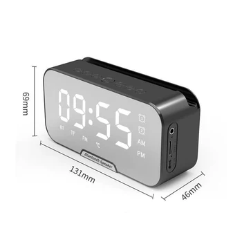 Multifunkcijski sat za Alarm Ogledalo LED Alarm Multifunkcijski Bežični Glazbeni Player Bluetooth Elektronski Digitalni Alarm sat