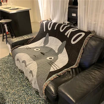 Ивоникки Crtani Totoro Deka Europska Moderna Pokrivač Kauč Cobertor Visi Tapiserija Kauč na razvlačenje Putni Pokrivač 125x150 cm