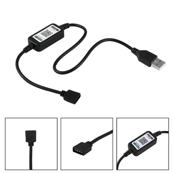 Mini Bežične 5-24 U Smartphone Upravljanje RGB Trake LED Svjetla Kontroler USB Kabel Bluetooth 4.0 za Android i IOS
