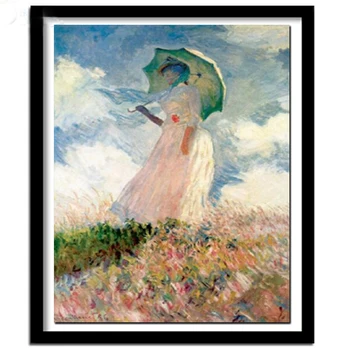Uradi sam Claude Monet Žena Sa suncobranom Wall Art Slike Na platnu Reprodukcije Poznatih Grafike Impresionista Ukras kuće