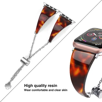 Elegantan narukvica od smole za Apple Watch serije 7 6 SE 5 4 3 Grupa Ženska Rotirajući Lanac 41 mm 45 mm 40 mm 44 mm Remen za pojas Iwatch