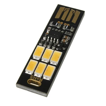 Prijenosni Mini-USB Snaga 6 led Žarulje 1 W 5 U Touch Dimmer Toplo Svjetlo za Laptop Power Bank