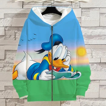Ženske prevelike hoodies munje Disney Donald Duck s 3D ispis Dječji sportski odijelo Crtani Anime Proljeće muške veste