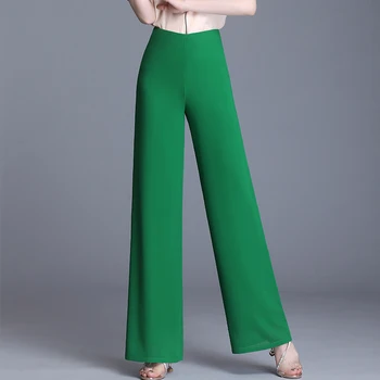 2021 Ljetnim шифоновые široke hlače Ženske Berba crne hlače s visokim strukom Svakodnevne duge hlače Ženske slobodne korejski hlače