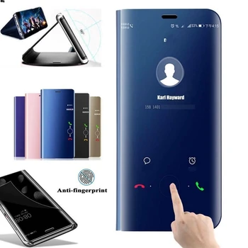 Smart Mirror Flip Torbica za telefon Samsung Galaxy S8 S9 Plus s jasnim osvrtom Kožna Torbica-držač za Samsung Note8 9 10 Navlake za telefone