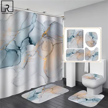 Predivna Moderna Zavjese za tuširanje 3D Skup zavjese za kupaonicu Protuklizni Tepih za kadu Mekani Tepih Водопоглощающие Tepiha Kućni ukras