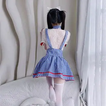 2021 Novi Dvodimenzionalni Seksi kostim sobarica za donje rublje Plave čipke mrežica Budućnost Anime Japanski je Blaga djevojka Božićni odijelo za Косплея