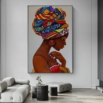 Afrička lik Žene Likovna Slikarstvo na platnu, zidu Umjetničkih plakata i grafika Zidni paneli za dnevni boravak Home dekor Cuadros