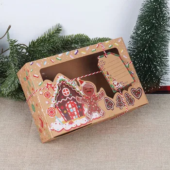 3/6 kom. Božićne kutije za keks, Poklon kutije za pečenje, Europska Novi Stil, Kutija od Kraft-papir, Kraft-papir, Velika Božićna kutija čokolade