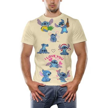 Crtani Anime Majice za djecu Disney Lilo Stitch 3D Print Ljetna muška majica kratkih rukava Ulica Ženska odjeća Majice