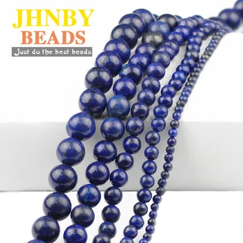 JHNBY AAA Perle od lapis lazuli Prirodni Kamen 4/6/8/10/12 mm Plava Boja Rude Loptu Slobodan Perle za izradu nakita Narukvica DIY