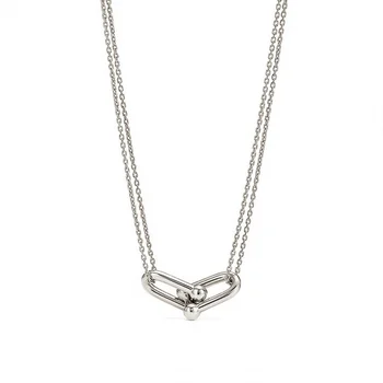 Berba ogrlice s blokadom od nehrđajućeg čelika za žene Geometrijski jednostavan lanac za ключиц Večernje ogrlice za stranke Nakit Poklon u rasutom stanju