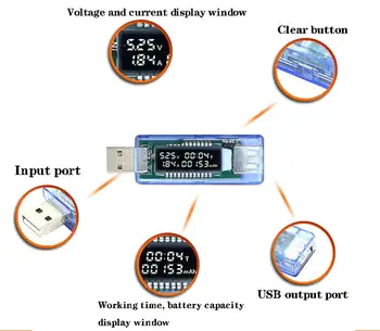 Prijenosni USB-Tester Struje Napona Kapaciteta V-Struja Napon Otkrivanje Tester Punjača Mjerač Mobilni Detektor Snage Test Baterije
