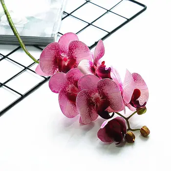 6 glava/grana pravi dodir plastike Umjetna Cvijeća Orhideja lažni Leptir-mašne Orhideje za kućnu površine Svadbena dekoracija Flores