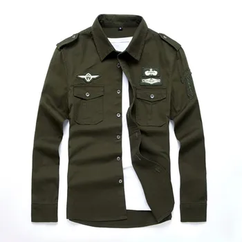 Kvalitetne modne muške pamučne košulje dugih rukava vojna odjeća za fitness tovara odjeća košulje M-6XL AYG75