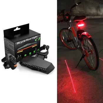 Bežični Biciklistička Fenjer USB Punjiva Biciklistička Svijetlo Stražnje Sjedište dugo Svjetlo Led žmigavac ABS Pametan Stražnji Laserski Fenjer Pribor